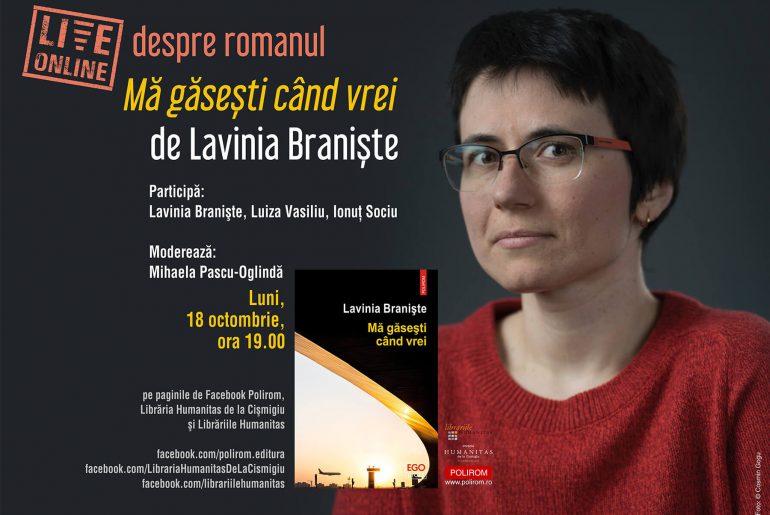Online & live: Lavinia Braniște despre romanul „Mă găsești când vrei”