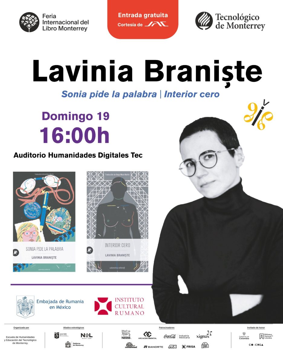 Lavinia Braniște, invitată la Târgul Internațional de Carte de la Monterrey, Mexic
