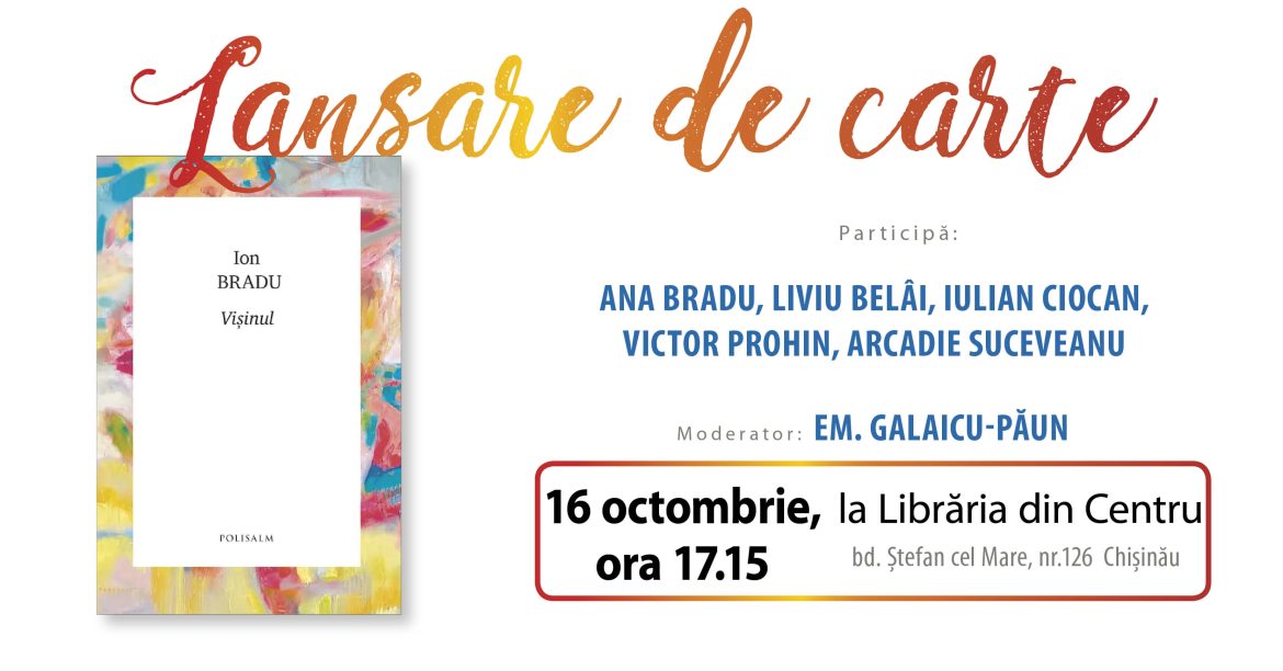 „Vișinul”, de Ion Bradu, la Librăria din Centru
